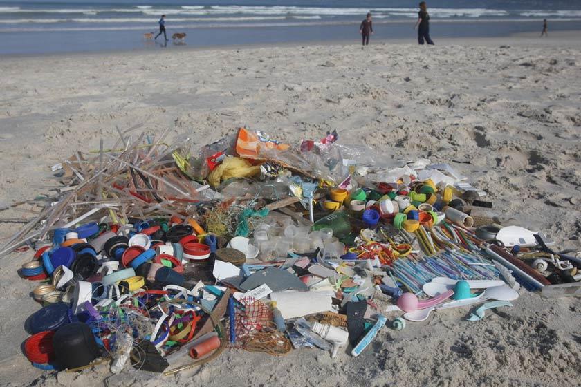 Plastic on beach