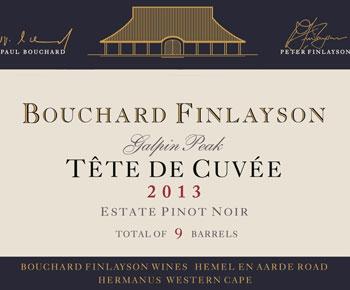 Bouchard Finlayson 2013 Tête de Cuvée Galpin Peak Pinot Noir takes gold medal at the international Six Nations Wine Challenge 2018